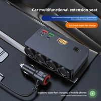 120W Car Charger | Dual USB + Dual Type-C | Fast Car Phone Charger with PD & QC 3.0, Smart Voltage Display, 6-Month Warranty