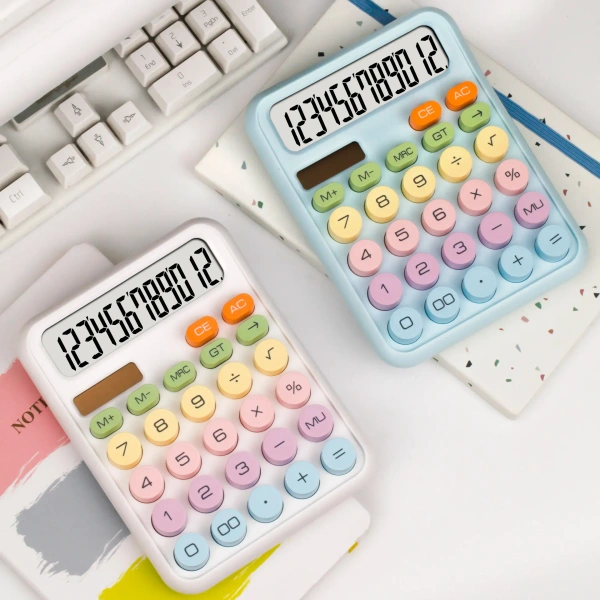 12-Digit Dual-Power Desktop Calculator | Solar + Battery, Large Display