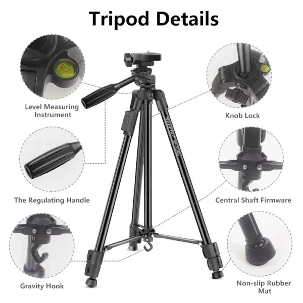 NeePho 3180S Aluminum Tripod – 136 cm Heavy-Duty Professional Camera Stand