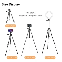 NeePho 3180S Aluminum Tripod – 136 cm Heavy-Duty Professional Camera Stand