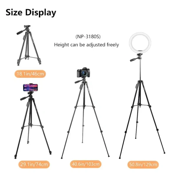 NeePho 3180S Aluminum Tripod – 136 cm Heavy-Duty Professional Camera Stand