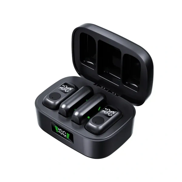 Fitgear FG-X10 Dual-Condenser Wireless Lavalier Microphone – 2.4 GHz, Noise Reduction, Charging Case