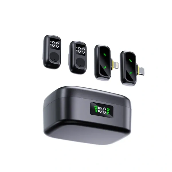 Fitgear FG-X10 Dual-Condenser Wireless Lavalier Microphone – 2.4 GHz, Noise Reduction, Charging Case