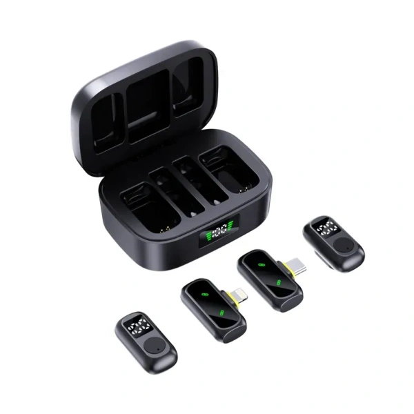 Fitgear FG-X10 Dual-Condenser Wireless Lavalier Microphone – 2.4 GHz, Noise Reduction, Charging Case