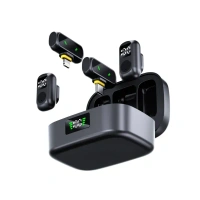 Fitgear FG-X10 Dual-Condenser Wireless Lavalier Microphone – 2.4 GHz, Noise Reduction, Charging Case