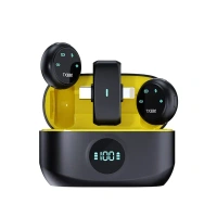 K31 Pro 2.4 GHz Wireless Lavalier Microphone – Dual TX + Receiver with Charging Case (Type-C & iP)