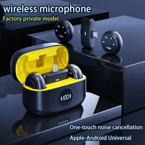 K31 Pro 2.4 GHz Wireless Lavalier Microphone – Dual TX + Receiver with Charging Case (Type-C & iP)