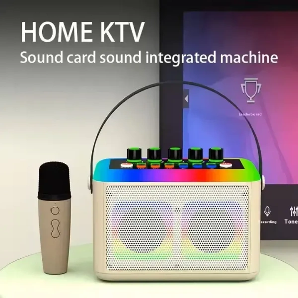 Portable Music Box Karaoke System – Bluetooth Speaker with Wireless Microphone for Parties & Home