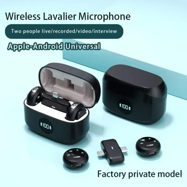 K31 Pro 2.4 GHz Wireless Lavalier Microphone – Dual TX + Receiver with Charging Case (Type-C & iP)
