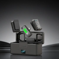 Professional Dual Wireless Lavalier Microphone System – 2 Transmitter 2.4 GHz Set