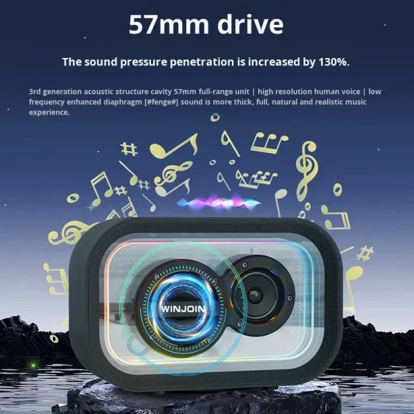 NA-031 Stylish 7W RGB TWS Speaker – Heavy Bass, 1200mAh Battery, 4–6 Hr Playtime