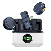 Q81 Portable Wireless Button Microphone – 2.4 GHz, Noise Reduction & Charging Case