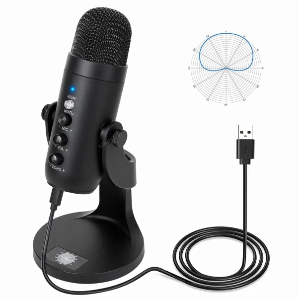 Professional Studio USB Condenser Microphone – Plug & Play for Gaming, Streaming, Podcasting & Music Recording