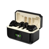 Fitgear Magnetic Wireless Lavalier Microphone – 2.4GHz Dual Clip-On Mic with Noise Reduction & Digital Display