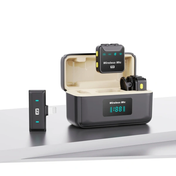 Fitgear FG-X9 Dual 2.4 GHz Wireless Lavalier Microphone – Noise-Cancelling, 2 Mics + Receiver