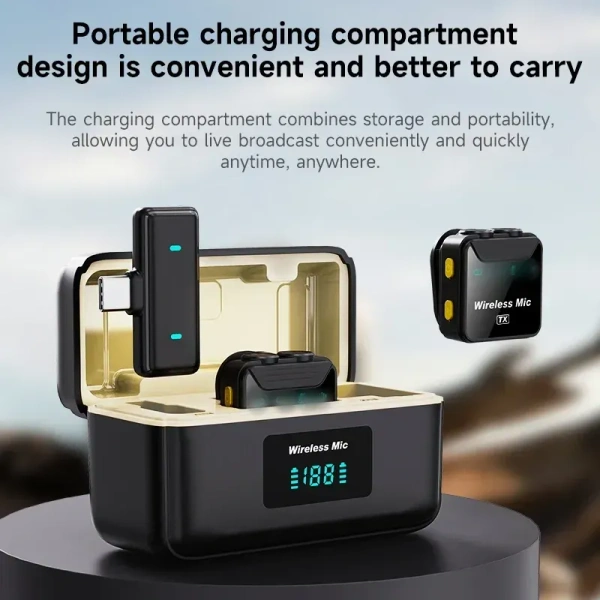 Fitgear FG-X9 Dual 2.4 GHz Wireless Lavalier Microphone – Noise-Cancelling, 2 Mics + Receiver