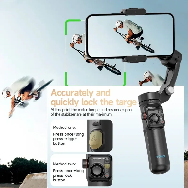 M03 Intelligent AI Face Tracking Gimbal Stabilizer – 3-Axis Anti-Shake with Wireless Microphone & Fill Light