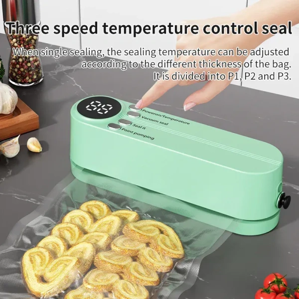 Cordless Automatic Vacuum Food Sealer – USB Rechargeable, Portable Kitchen Preserver