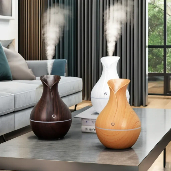 Ultrasonic Aroma Humidifier with Color-Changing LED – 200ml Cool Mist, 110g, DC 5V