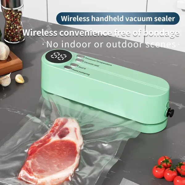 Cordless Automatic Vacuum Food Sealer – USB Rechargeable, Portable Kitchen Preserver