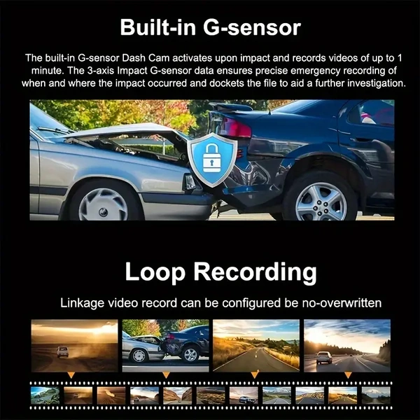 D30 Max 3-Camera Car Dash Cam with mic | Full HD 1080P, Night Vision, Car DVR with Parking Monitor