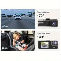 D30 Max 3-Camera Car Dash Cam with mic | Full HD 1080P, Night Vision, Car DVR with Parking Monitor