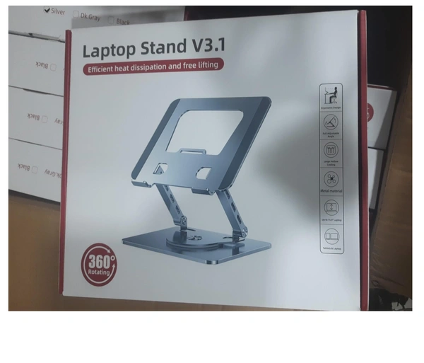 Laptop Stand V3.1 – 360° Rotating, Fully Adjustable, Free Lifting, Efficient Heat Dissipation, Fits Up to 15.9” Laptops & Tablets