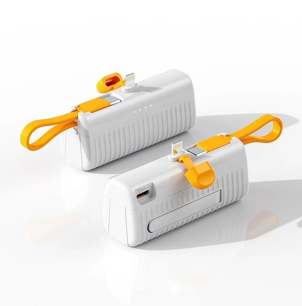 2025 5000mAh Built-in Cable Power Bank – Ultra Compact with 22.5W Fast Charging | 6 Month warranty