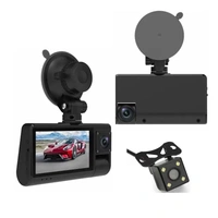 S13 3-Lens Touch-Screen FHD Dash Cam with mic – Front, Interior, Rear + Wi-Fi & Motion Detection