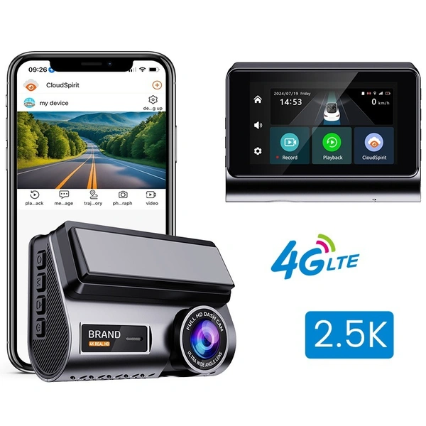 P85 Dual-Lens 2K 4G Dashcam – Front & Rear Recording, WiFi, GPS, Night Vision, Loop Recording | 6 month waranty