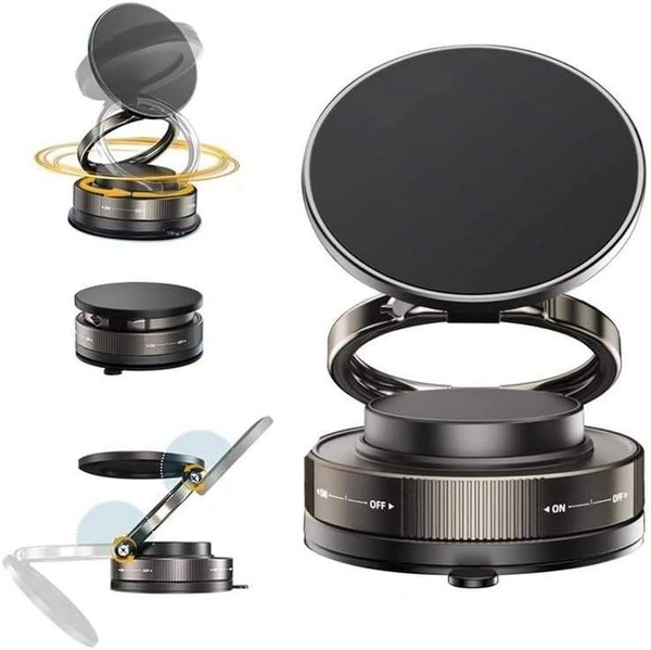 Universal Stable Vacuum Suction Magnetic Phone Holder | Home & Office Foldable Bracket