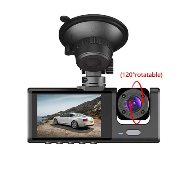 S-1 Plus | 3-Channel 1080P Dash Cam – Front, Inside & Rear | Night Vision, Loop Recording, G-Sensor, Parking Mode | Car DVR Camera with mic