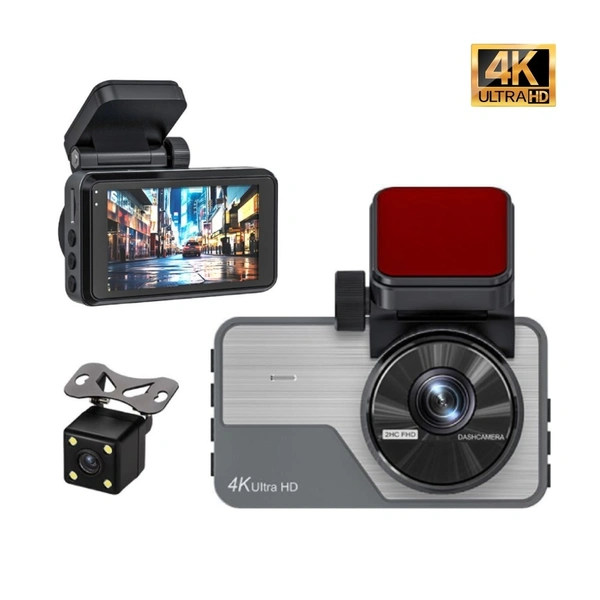 Y06 4K | 4K WiFi Dual Lens Dash Cam – Front & Rear Car DVR Camera with Night Vision, Loop Recording, G-Sensor & Parking Mode