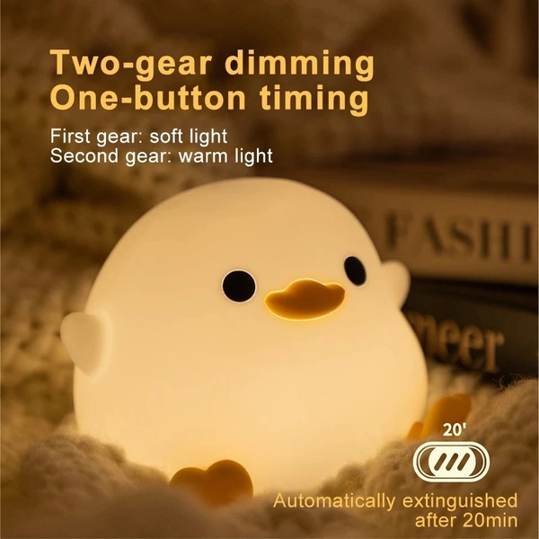 Modern White Silicone LED Night Light – Soft Touch, Dimmable, USB Rechargeable, Kids & Bedroom Lamp