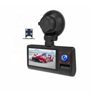 S13 3-Lens Touch-Screen FHD Dash Cam with mic – Front, Interior, Rear + Wi-Fi & Motion Detection