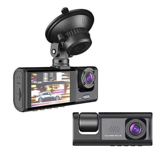 S-1 Plus | 3-Channel 1080P Dash Cam – Front, Inside & Rear | Night Vision, Loop Recording, G-Sensor, Parking Mode | Car DVR Camera with mic