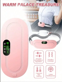 Abdominal Massager Belt with Heating & Vibration – Pain Relief for Cramps, Bloating & Wellness