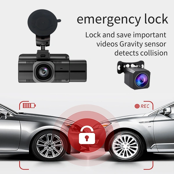 F6 3-Channel 4K Dashcam – Front, Rear, and Cabin – WiFi, GPS, Night Vision, Parking Mode | 6 month waranty 