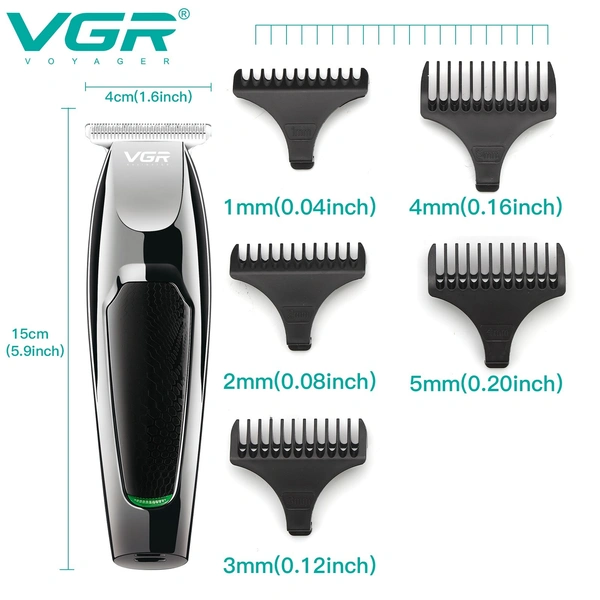 VGR V-030 Electric Hair Clipper – Precision T-Blade, Rechargeable Cordless Trimmer with LED Indicators