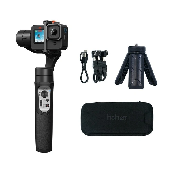 Hohem Pro 4 Handheld Gimbal Stabilizer – 3-Axis Anti-Shake Gimbal for Action Cameras, GoPro, DJI Osmo & Insta360
