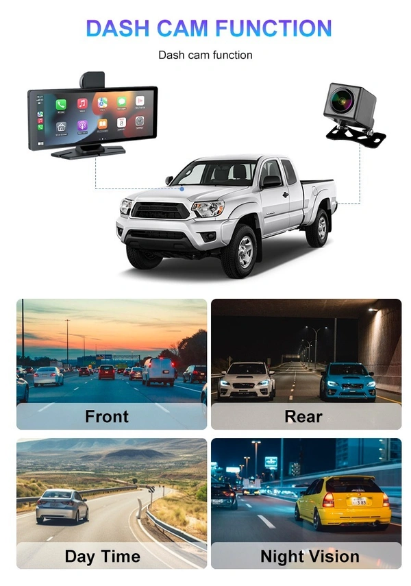 H19 |10 Inch Touchscreen Dash Cam | Front & Rear Dual Camera, Reverse Parking Assist, Night Vision, G-Sensor & Loop Recording, 6 Months Warranty