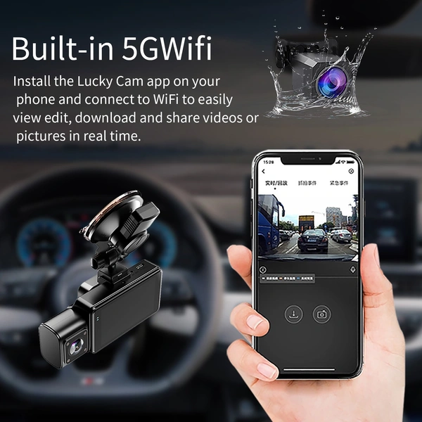 F6 3-Channel 4K Dashcam – Front, Rear, and Cabin – WiFi, GPS, Night Vision, Parking Mode | 6 month waranty 