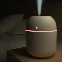 220 ml Mini Portable Cool-Mist Ultrasonic Humidifier – USB Powered Night-Light Aroma Diffuser