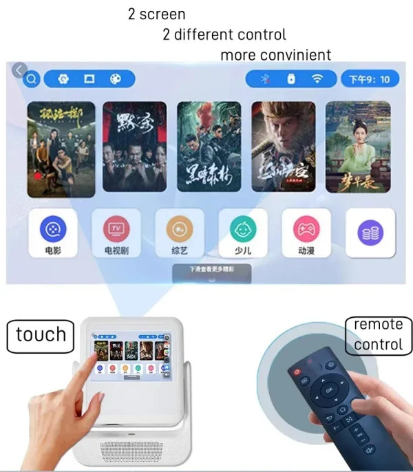 A2PRO 4K Smart Portable Projector | Android TV, Dual-Screen, WiFi & Bluetooth Mini Home Cinema | 84 inch screen Free