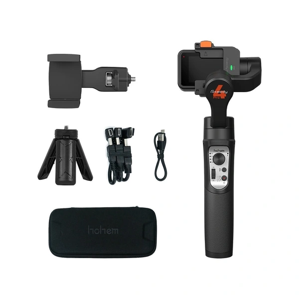 Hohem Pro 4 Handheld Gimbal Stabilizer – 3-Axis Anti-Shake Gimbal for Action Cameras, GoPro, DJI Osmo & Insta360