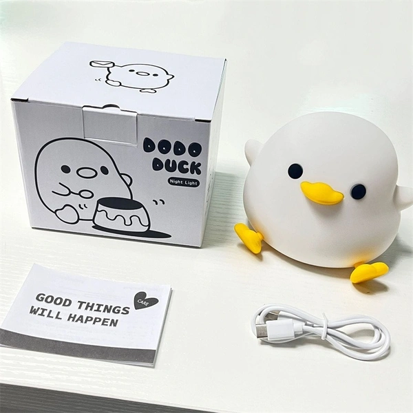 Modern White Silicone LED Night Light – Soft Touch, Dimmable, USB Rechargeable, Kids & Bedroom Lamp