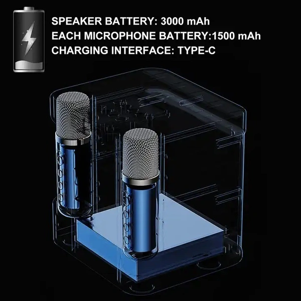 SU.YOSD Wireless Karaoke Microphone Speaker – UHF Low Latency | Bluetooth | LED Lights | Party & Home Use