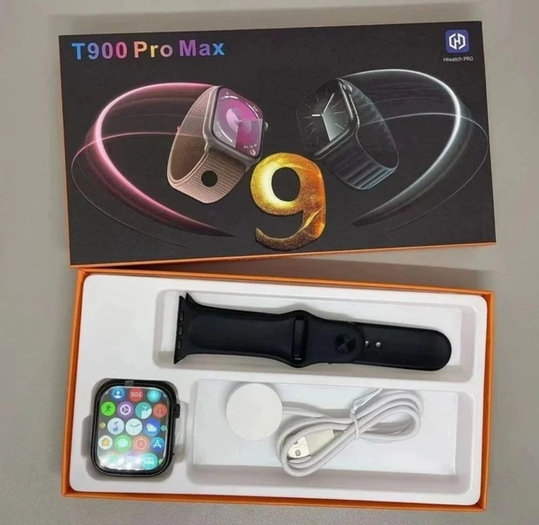 T900 Pro Max Smartwatch: 45mm HD Display, BT Calling, Wireless Charging, Sports & Health Series 9
