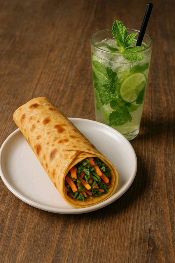 (Fire N Flavour) Veg Roll + Mint Mojito