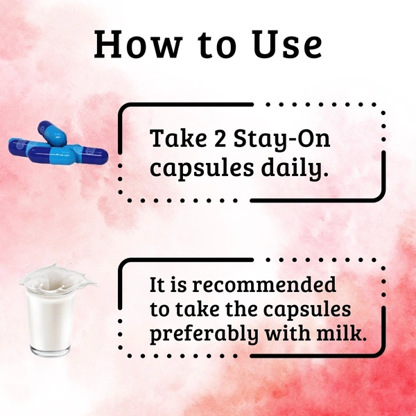 Stay-On Couples Pack – Stamina Capsules & Power Oil for Men (30 Capsules + 1 Bottle Oil) - 1x 30 capsules + 1 Stay on Power Oil Bottle